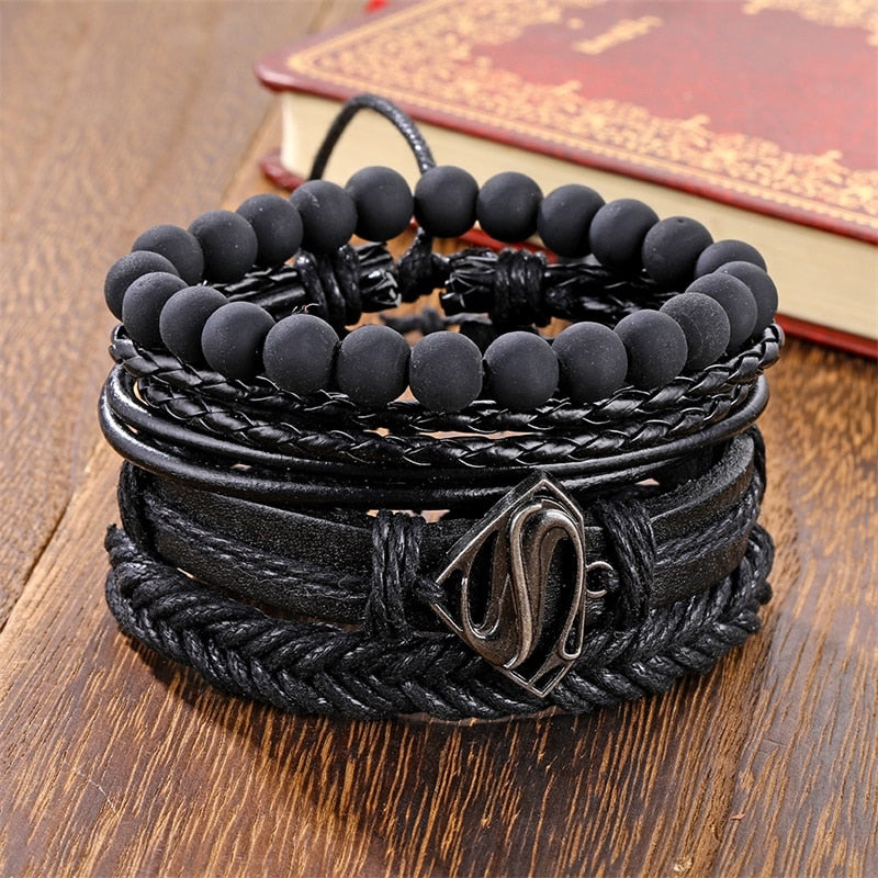 Vintage Black Bead Bracelet