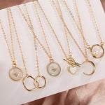 Round Pearl Circle Pendant Necklace