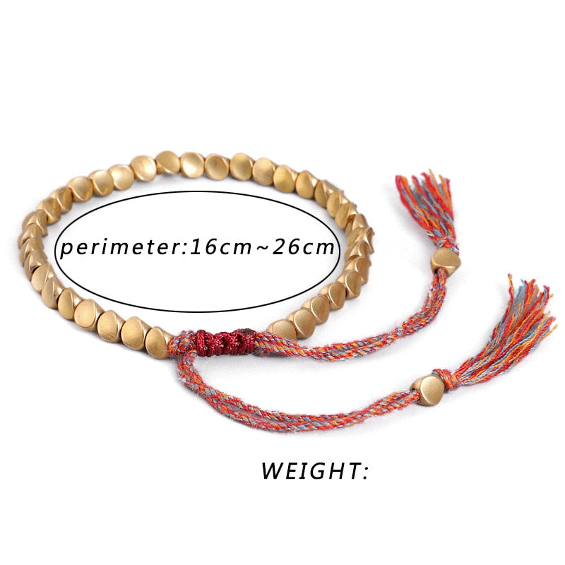 Handmade Tibetan Braided Copper Beads Bracelet