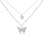 Silver Color Shiny Butterfly Necklace