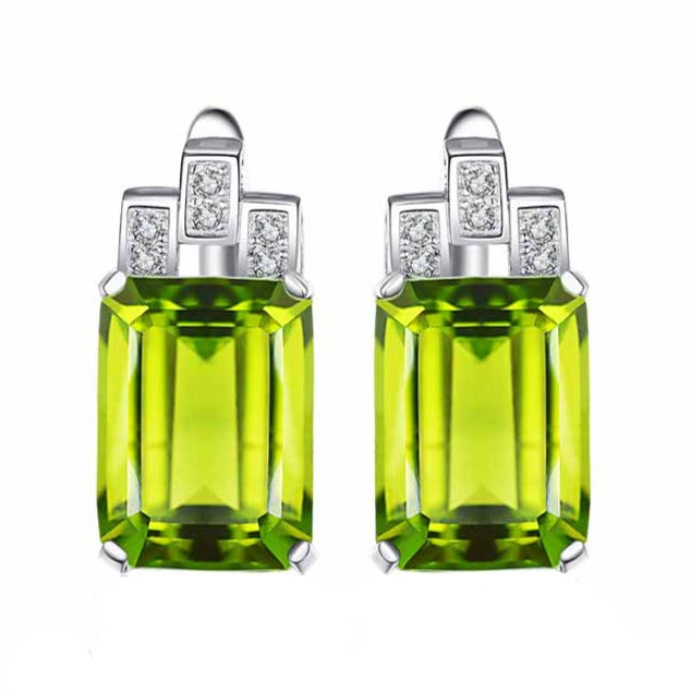 Nano Emerald Hoop Earrings 925 Sterling Silver Earrings