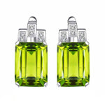 Nano Emerald Hoop Earrings 925 Sterling Silver Earrings