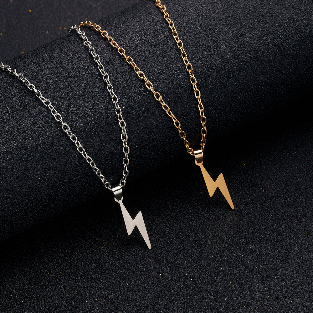 Long Chain Small Lightning Pendant Necklace