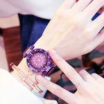 Lucky Flower Luxury Ladies Rhinestone Watches Bracelet Set