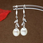 925 Sterling Silver Pearl Long Earrings