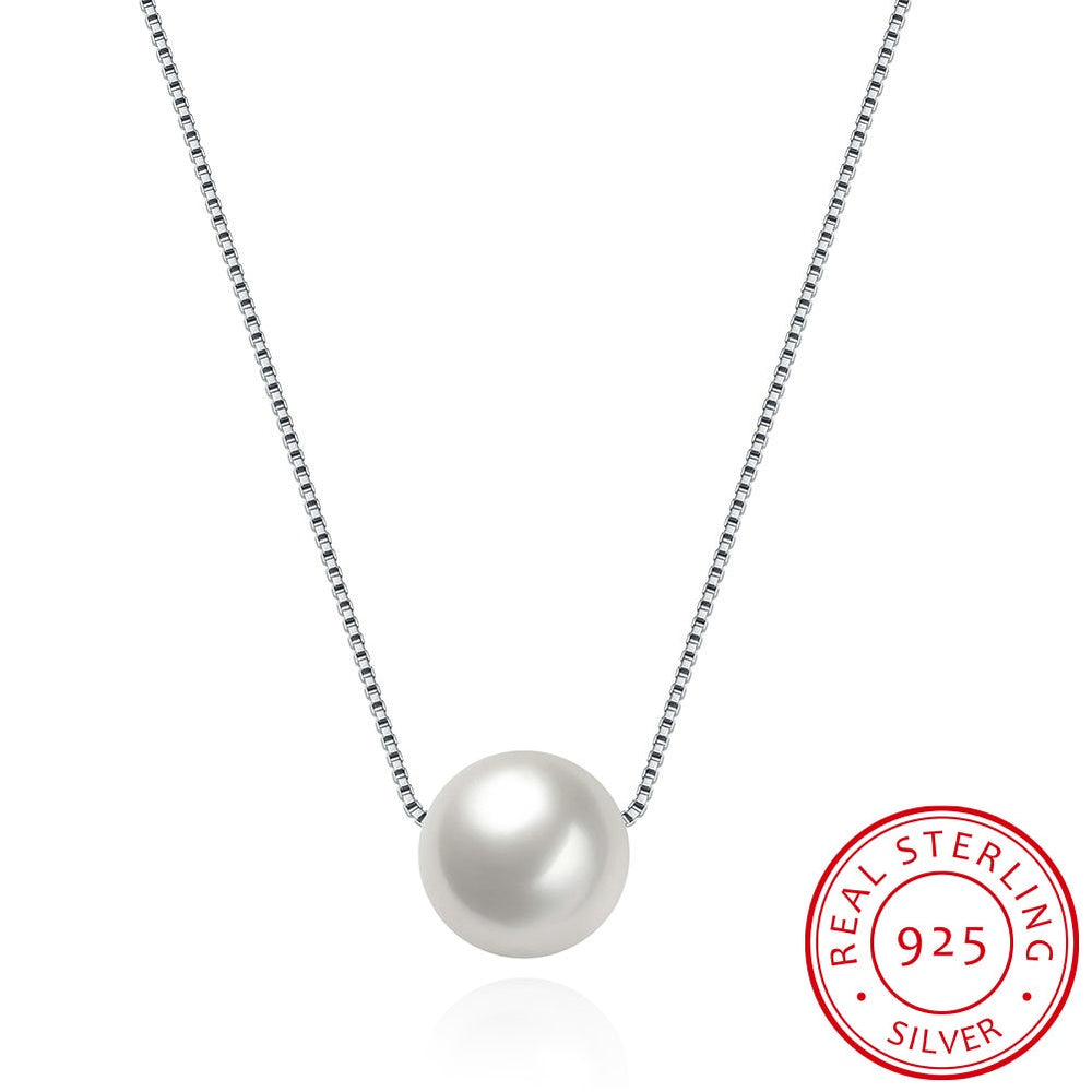 Natural Freshwater Pearl 925 Sterling Silver Necklace