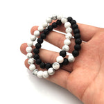 Handmade Black and White Beaded Bracelets