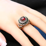 Antique Turkish Red Crystal Ring
