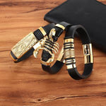 Gold Leather Bracelet