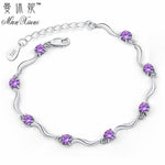 Purple Cubic Zircon Crystal Bracelet