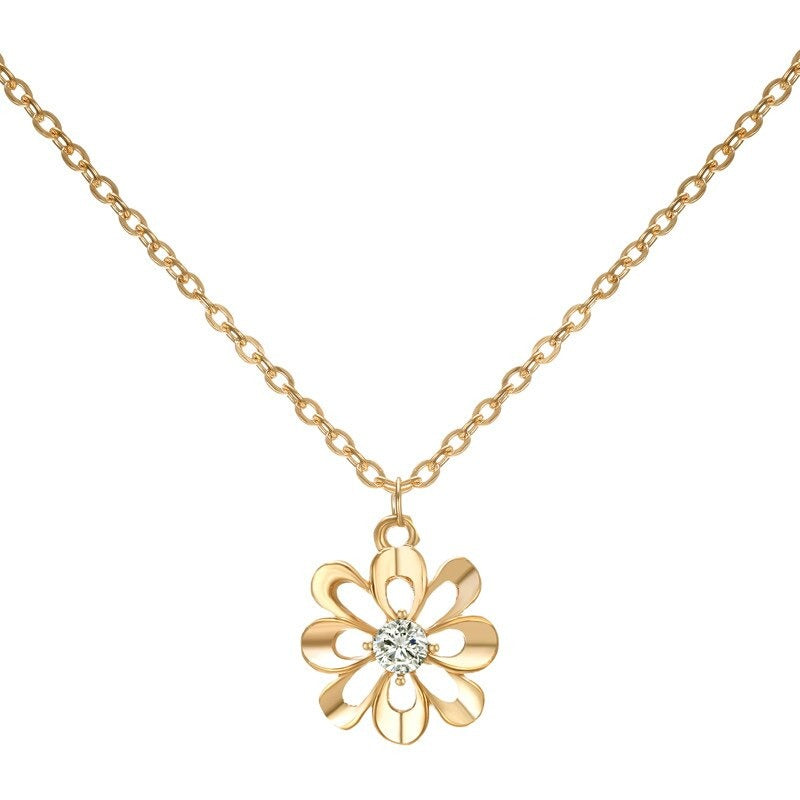 Gold Color Flower Necklace