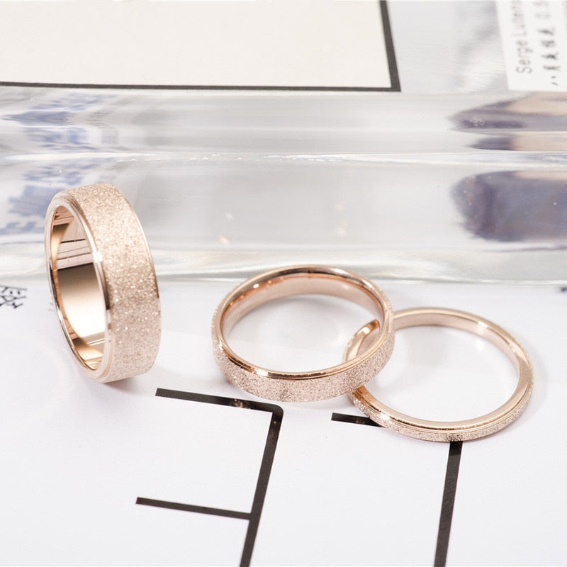 316L Stainless Steel Rose Gold Wedding Ring for Couple