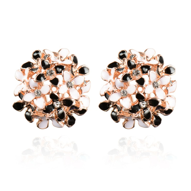 Crystal Flower Clover Earrings