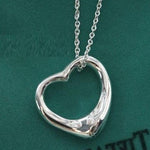 Silver Plated Peach Heart Pendant Necklace