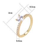 Circle Design Cute Gold Ring With Four Claws