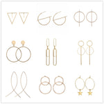 Simple Gold Pendant Earrings