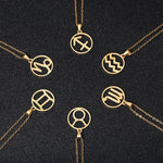Stainless Steel Star Zodiac Sign Necklace