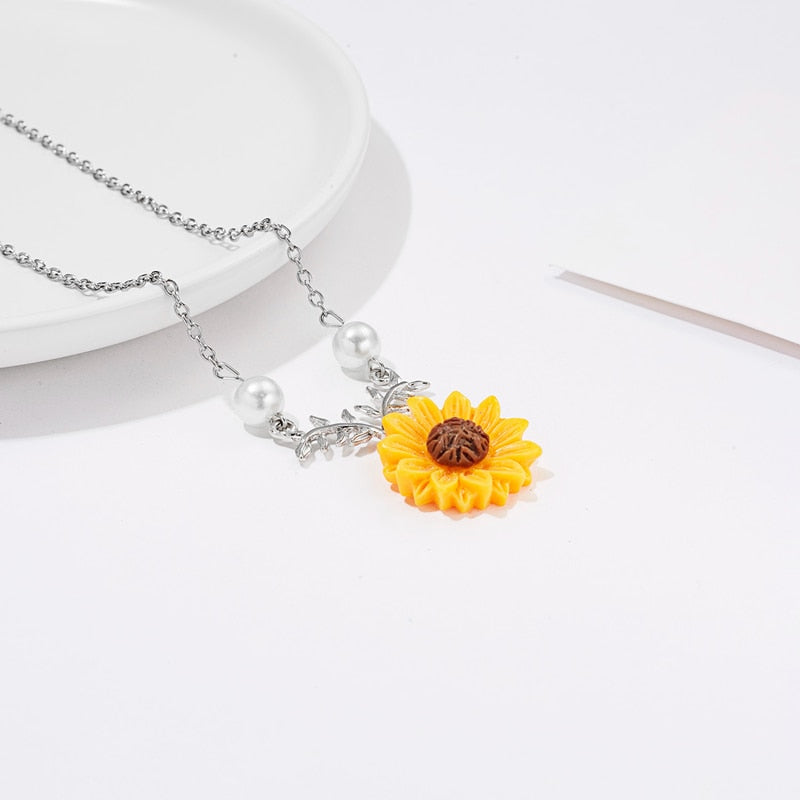 Cute Sunflower Necklace