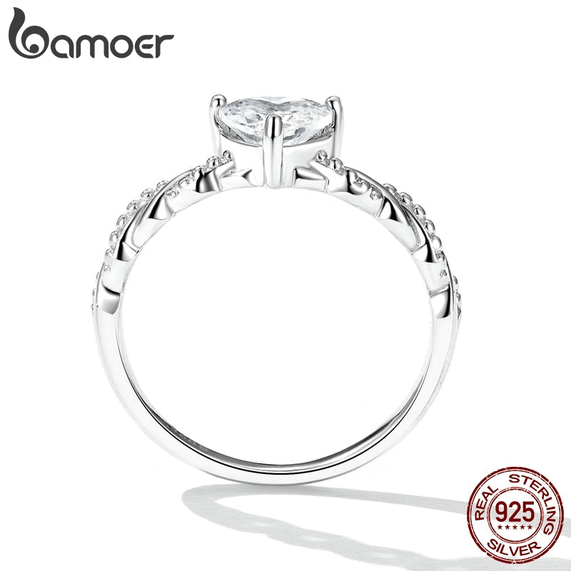Luxury Geniune 925 Sterling Silver Wedding Engagement Ring