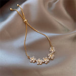 Elegant Inlaid Flower Rhinestone Bracelet