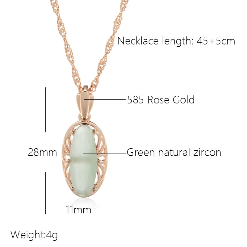 Mist Green Zircon Pendant Necklace