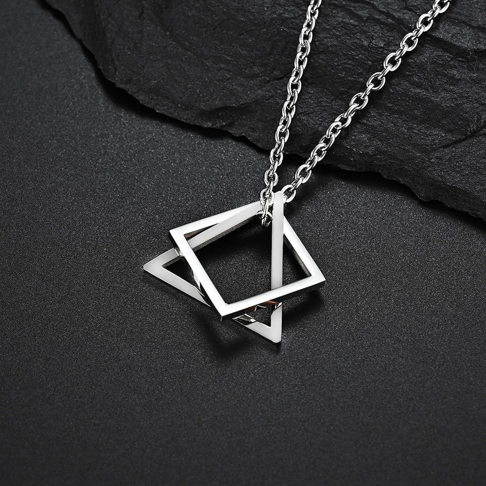 Geometry Square Triangle Pendant Necklace