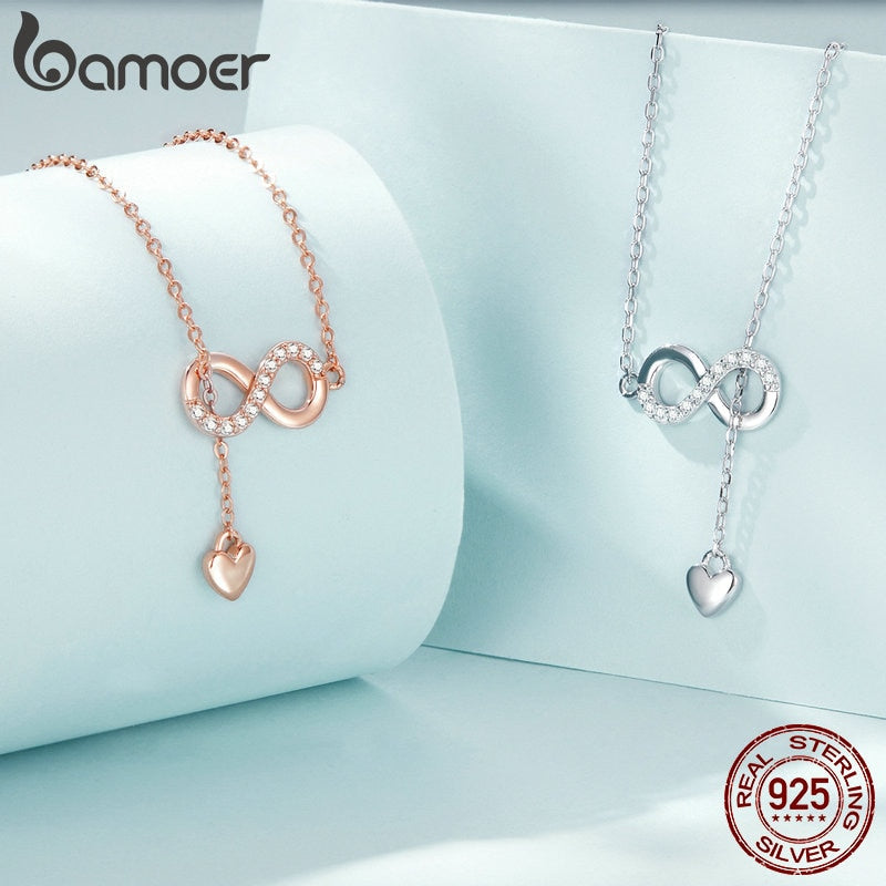 925 Sterling Silver Infinity Love Pendant Necklace