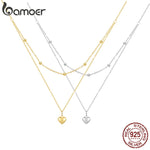Genuine 925 Sterling Silver Double Layer Necklace