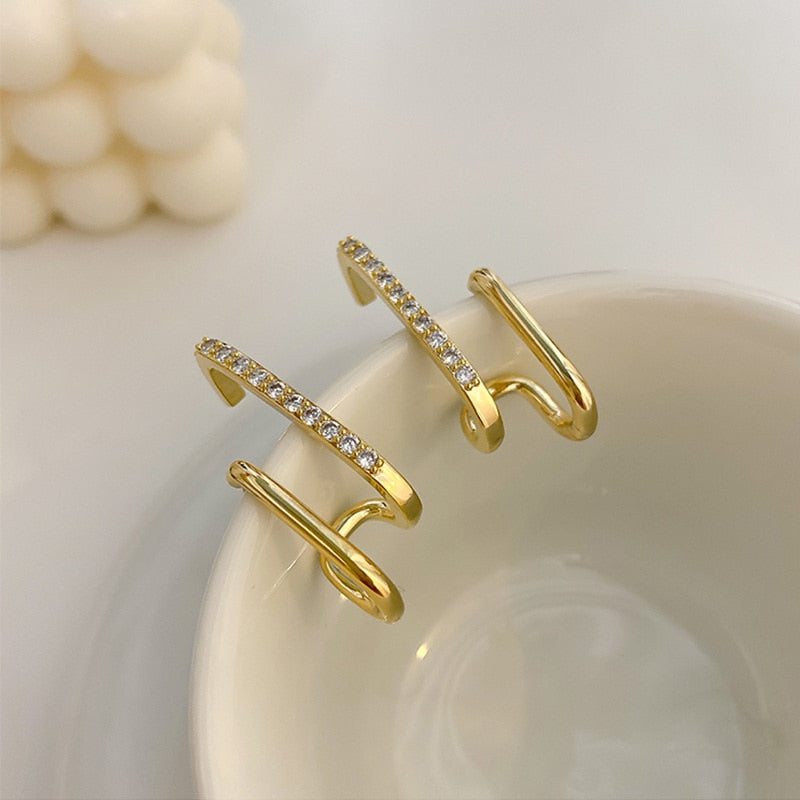 Irregular U-shaped Gold Color Earrings