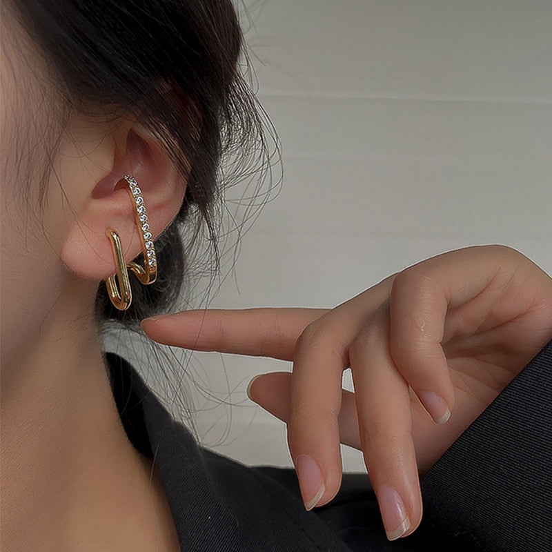 Irregular U-shaped Gold Color Earrings