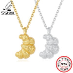 925 Sterling Silver Croissant Pendant Necklace