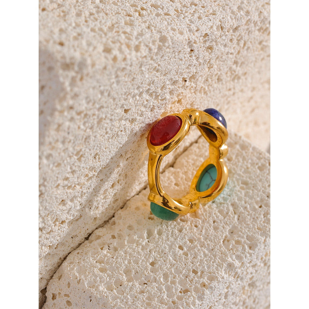 Colorful Agate Stone Ring