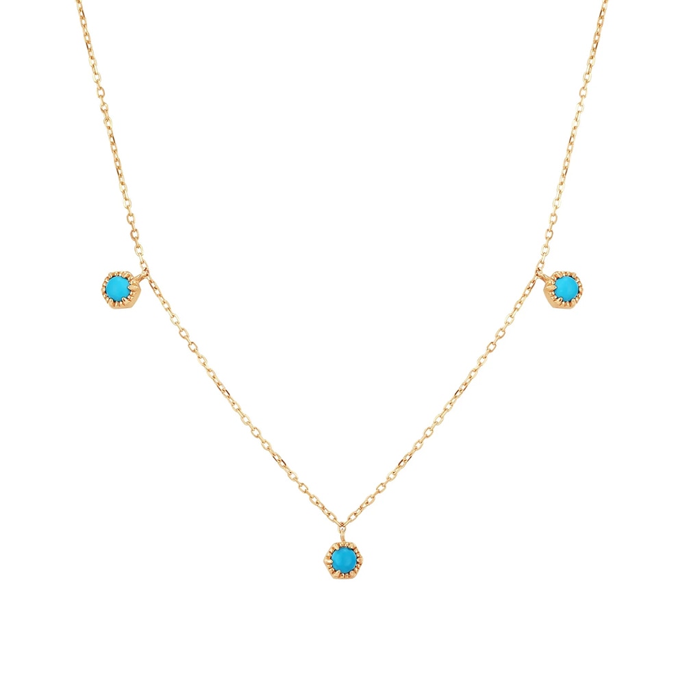 S925 Sterling Silver Turquoise Pendant Necklace